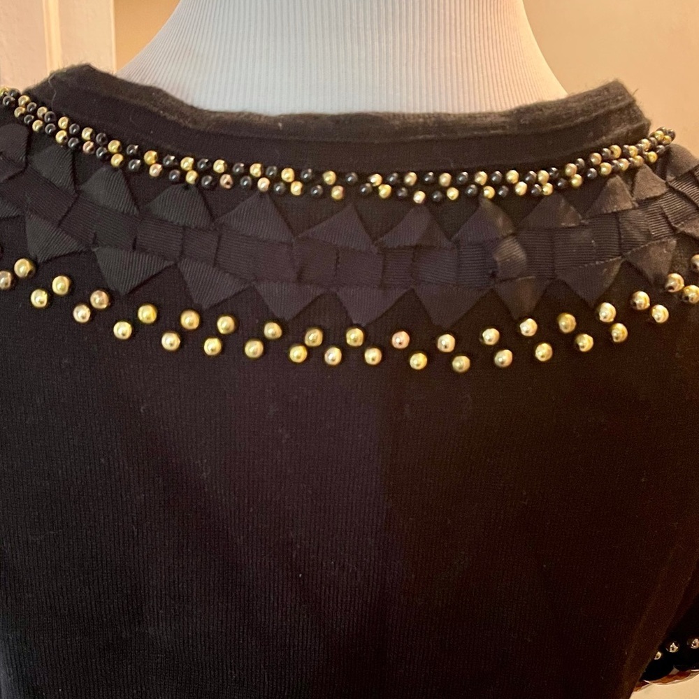 Milly Of New York Beaded Bolero Style Sweater in Black - Picture 10 of 12